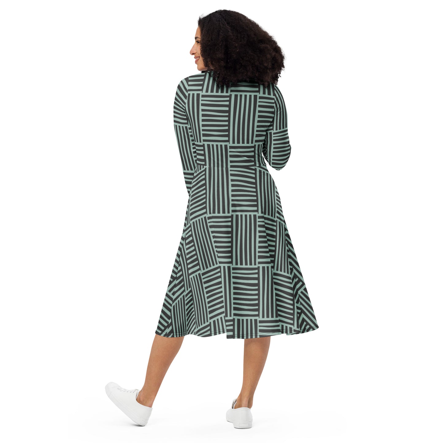 Sexy and Fun Long Sleeve Midi Dress