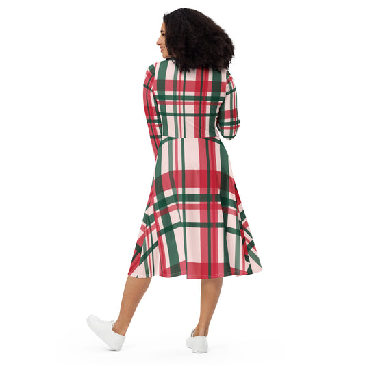 Cute And Flirty Long Sleeve Midi Dress