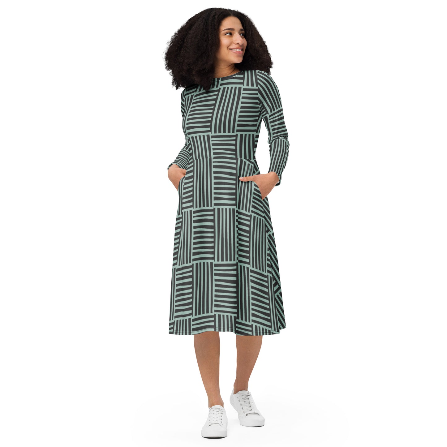 Sexy and Fun Long Sleeve Midi Dress