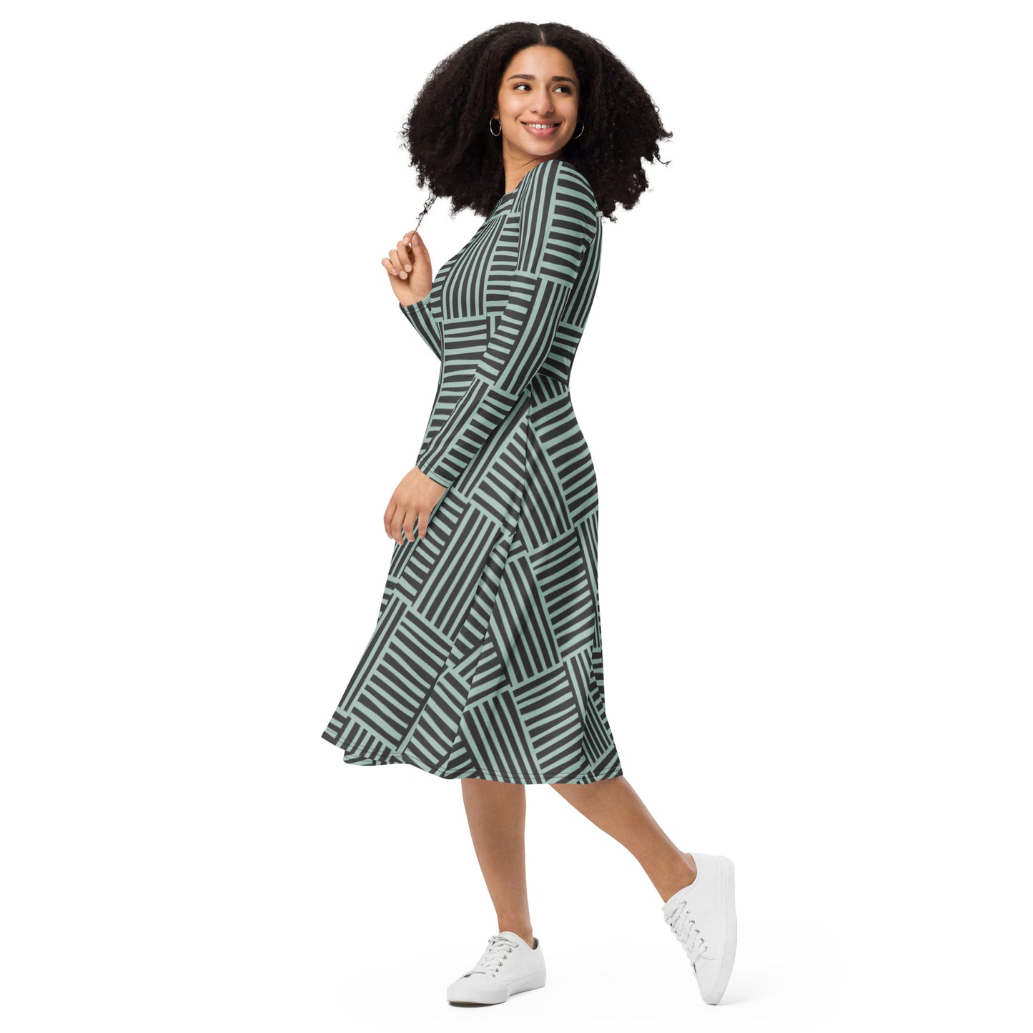 Sexy and Fun Long Sleeve Midi Dress