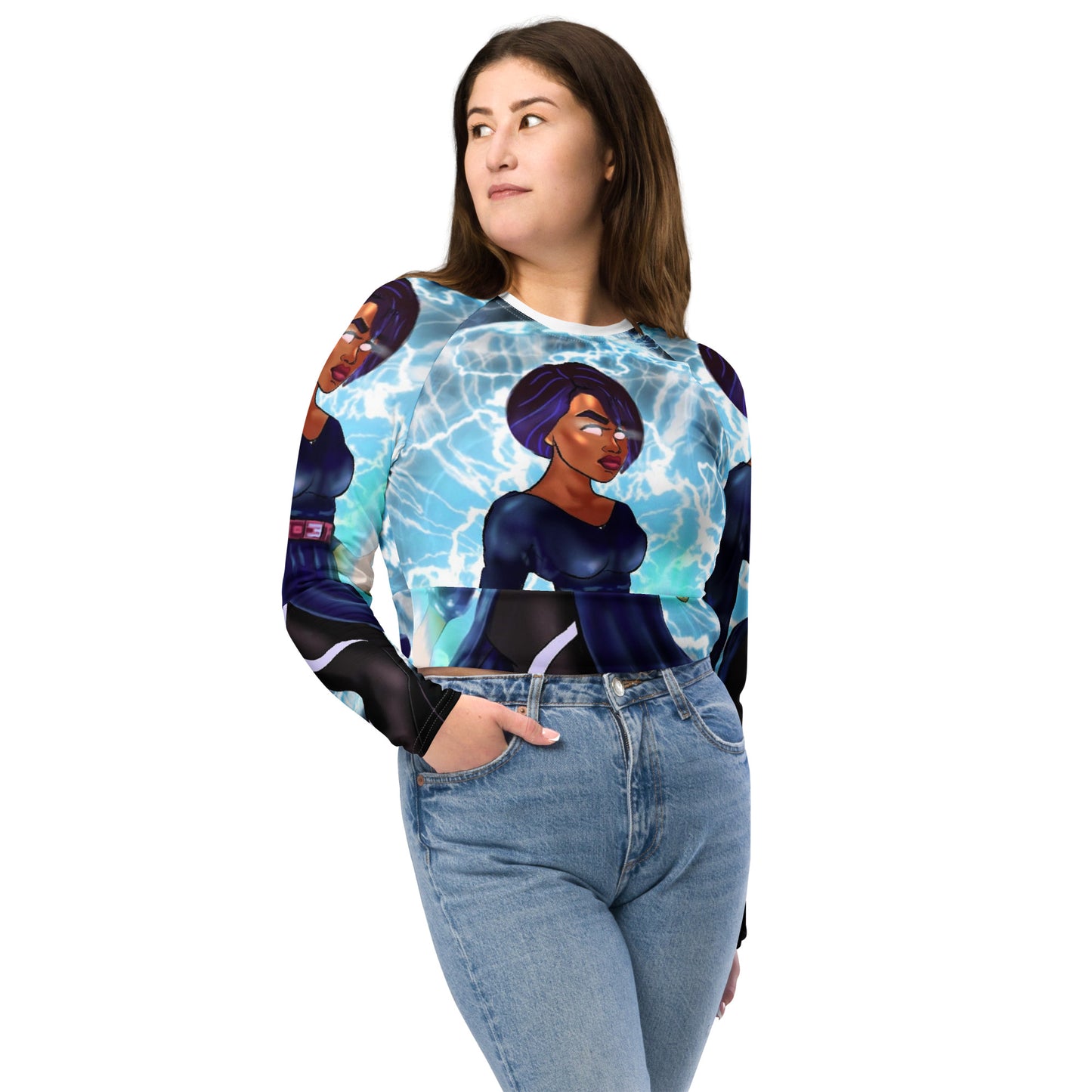 World Breaker long-sleeve crop top