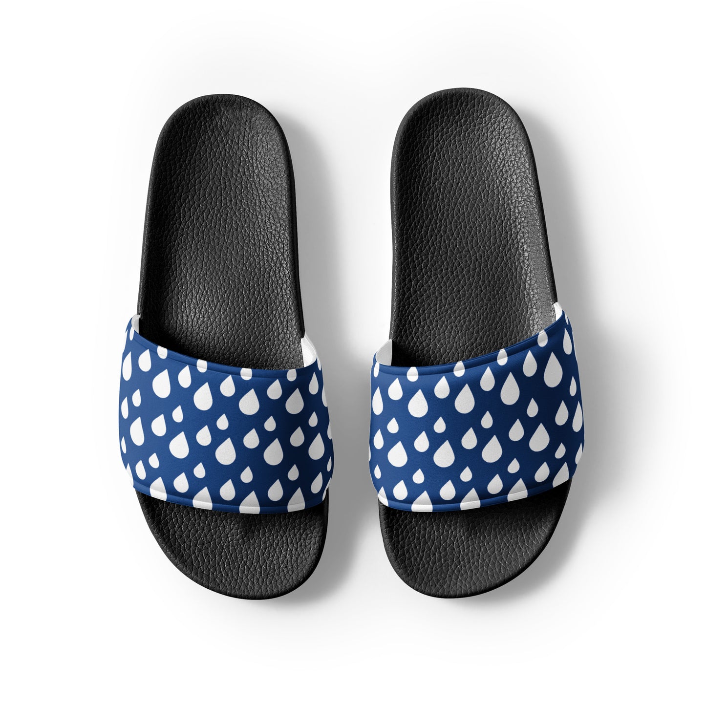 Blue and White Rain Drop Women's slides